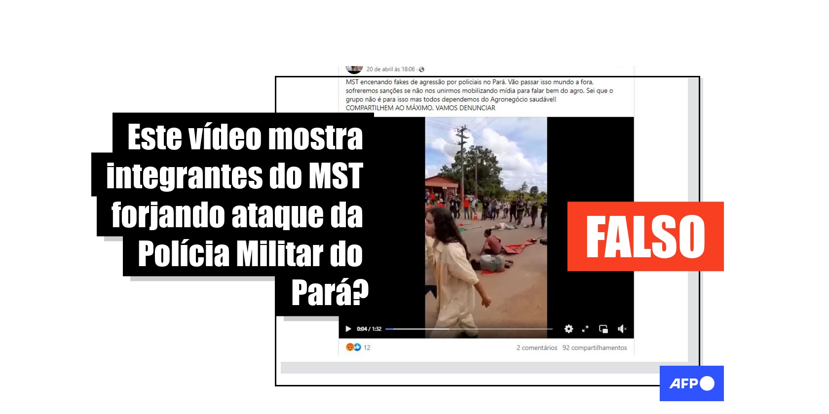 Vídeo mostra gravação de peça teatral não MST fingindo sofrer ataque