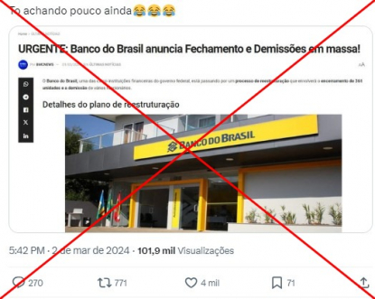 Banco do Brasil vai demitir 5 mil funcionários e fechar mais de