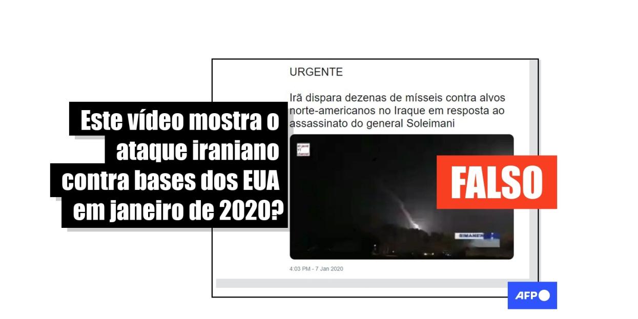 Este vídeo mostra o ataque iraniano contra bases dos EUA em janeiro de 2020?