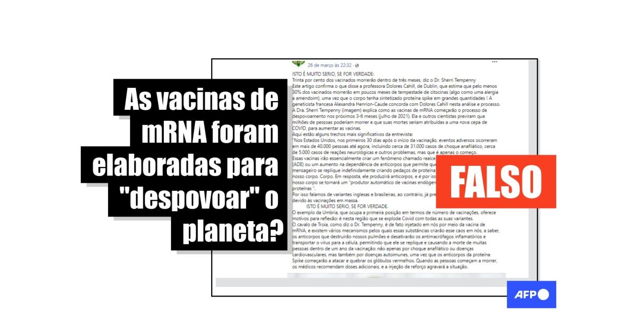 As vacinas de mRNA foram elaboradas para "despovoar" o planeta?